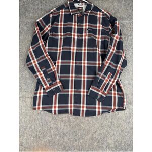 Wrangler Utility Shirt Men's Large Multicolor Plaid Outdoor 2-Pocket Button-Up